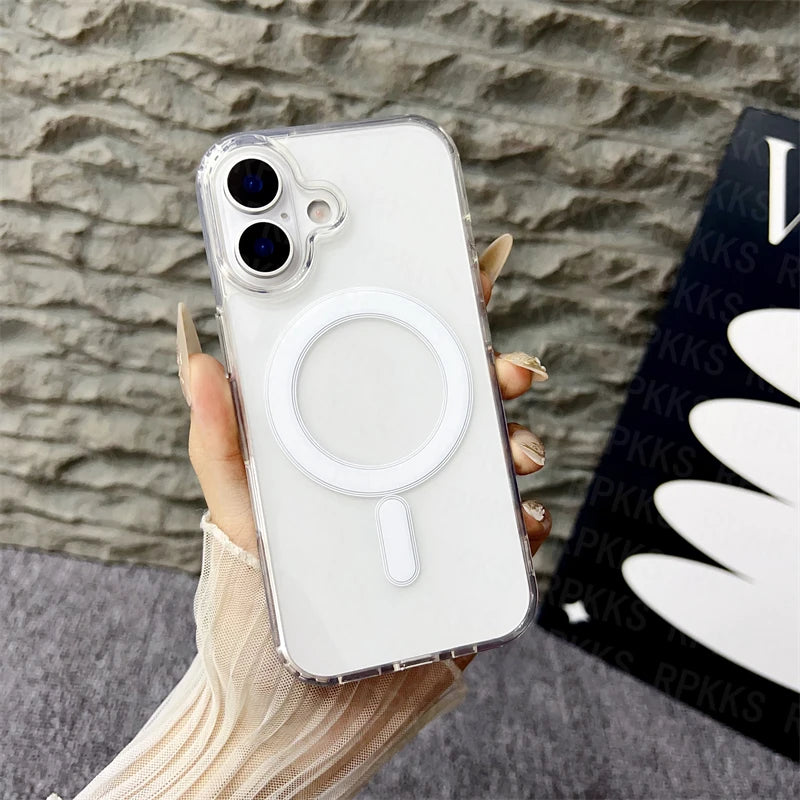 Clear Magnetic MagSafe Wireless Charging iPhone Case
