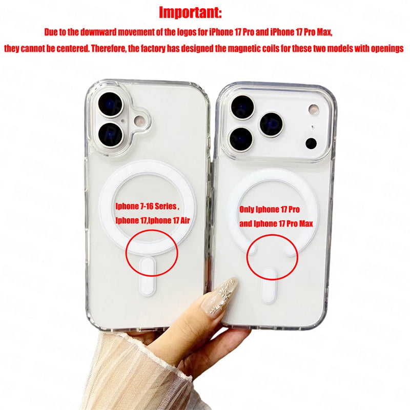 Clear Magnetic MagSafe Wireless Charging iPhone Case