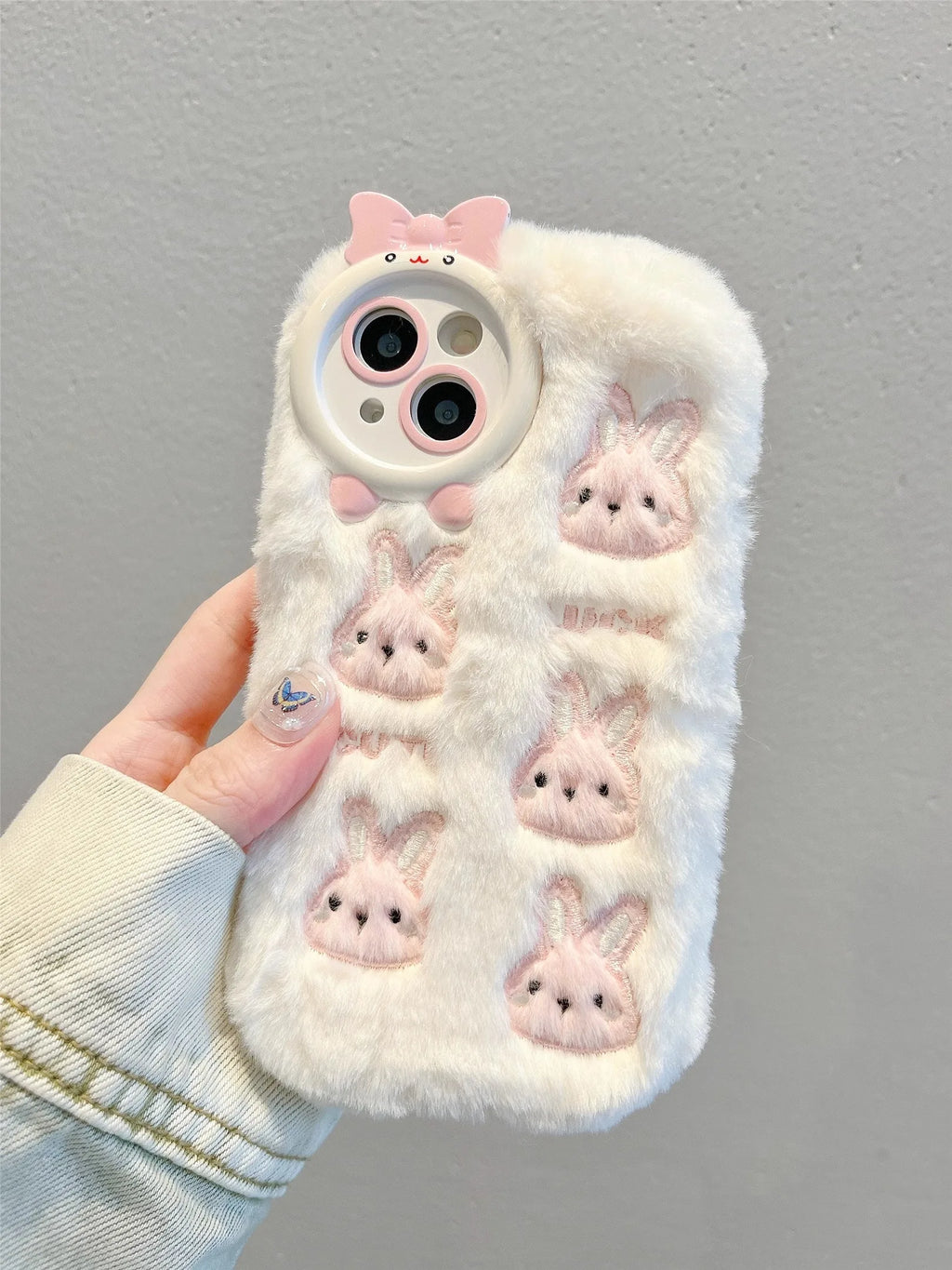 Cute Cartoon Plush Bunny Case For iPhone