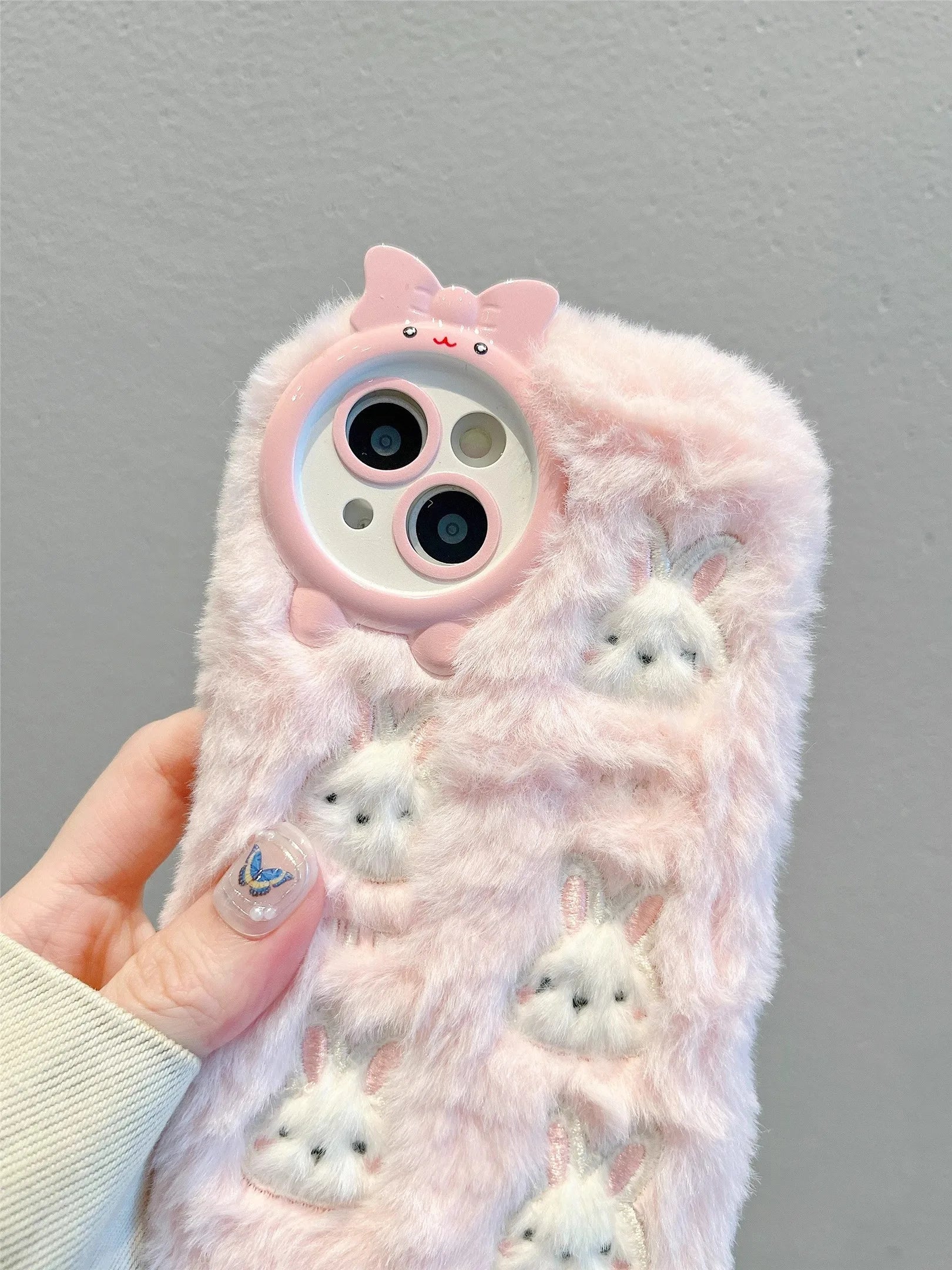 Cute Cartoon Plush Bunny Case For iPhone