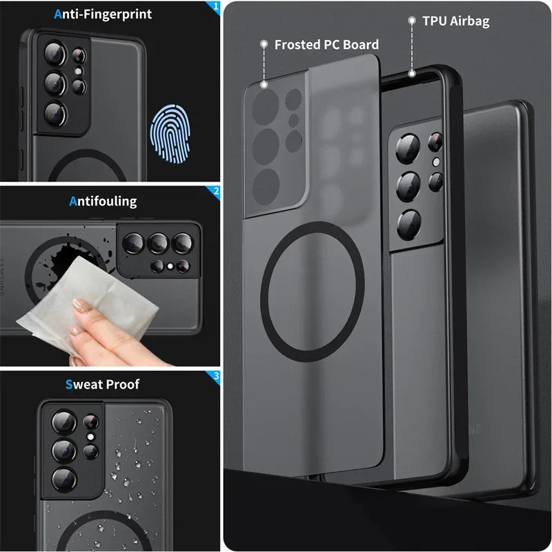 Matte Magnetic Phone Case for Samsung